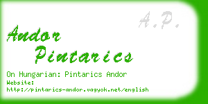 andor pintarics business card